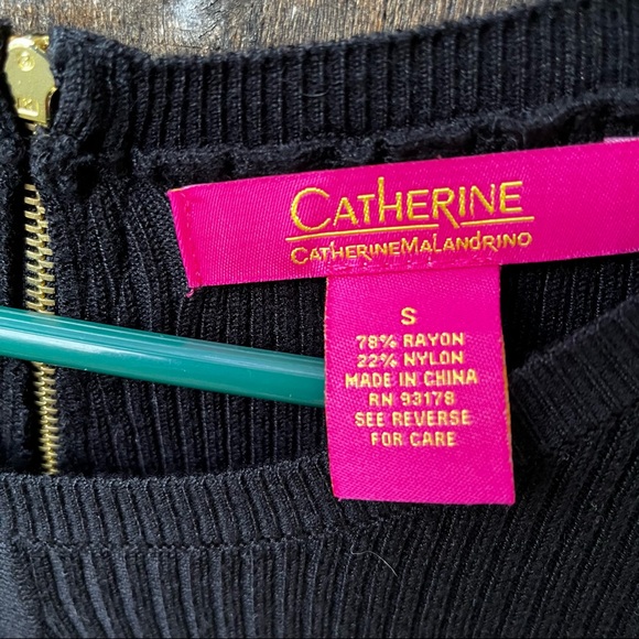 Catherine Malandrino Ribbed Knit Peplum Sweater Sz S - Picture 3 of 11